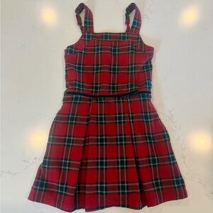 Abercrombie Red and Black Plaid Sleeveless Dress